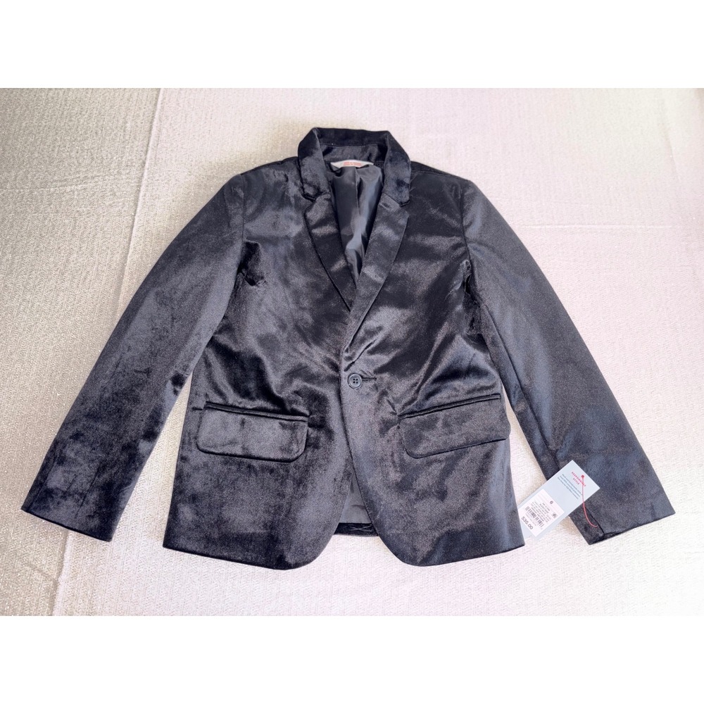 Cat & Jack Blazer age 6 Black NEW Velvet Style Formal Holiday church Jacket